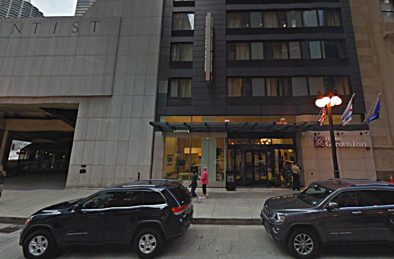 Street view of Hilton Garden Inn Chicago Downtown - Valet Kiosk