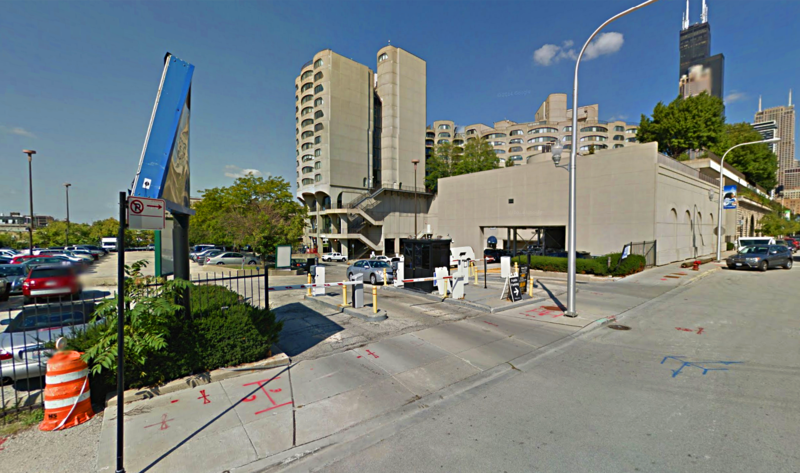 Street view of 800 S. Wells St. Garage