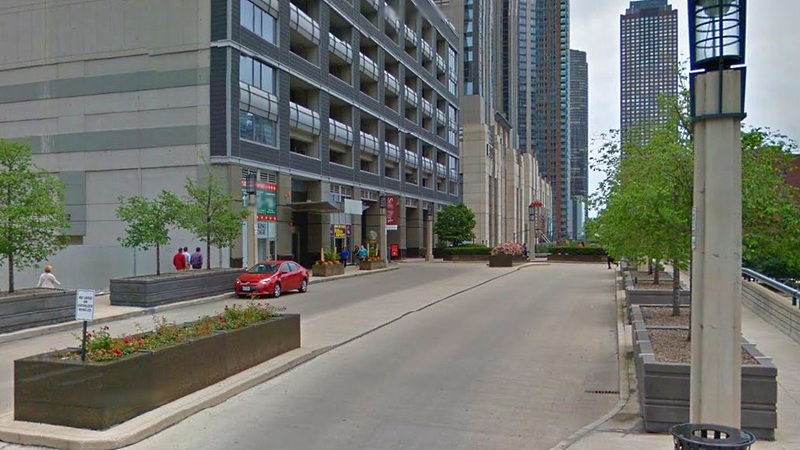 Street view of Cityfront Plaza Garage