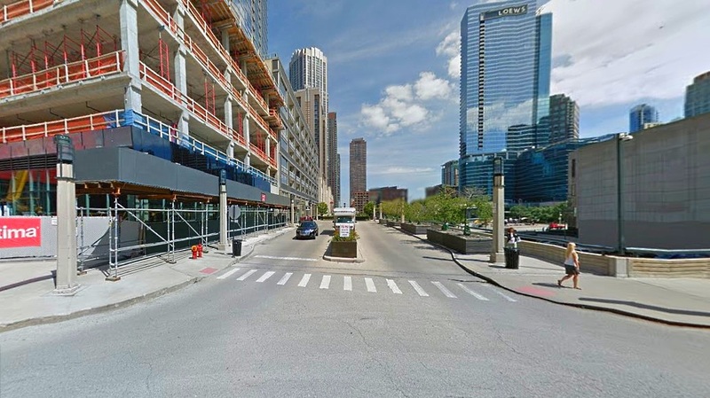 Street view of Cityfront Plaza Garage