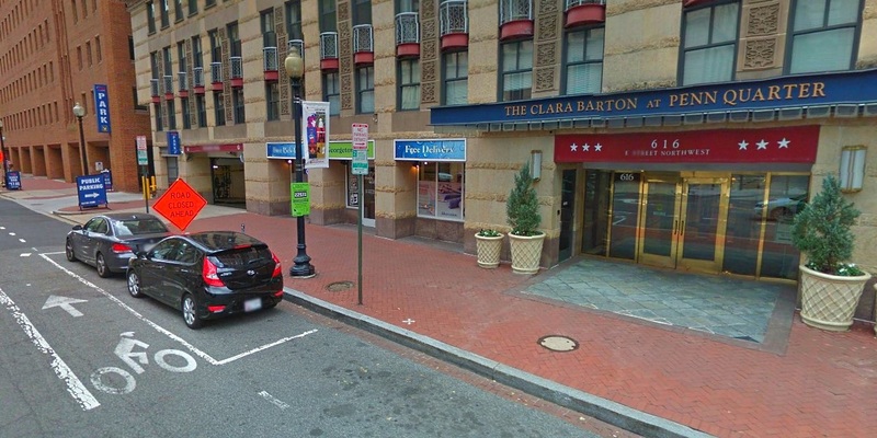 Street view of Clara Barton Garage (LAZ Parking)