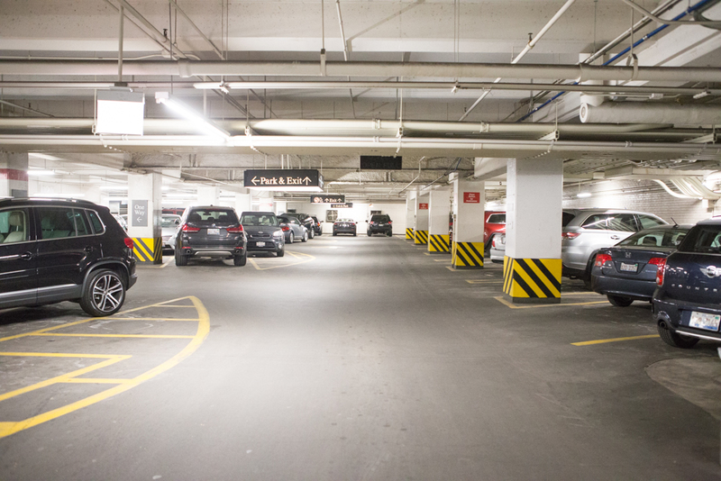 Street view of Prudential Plaza Garage - Lower Level