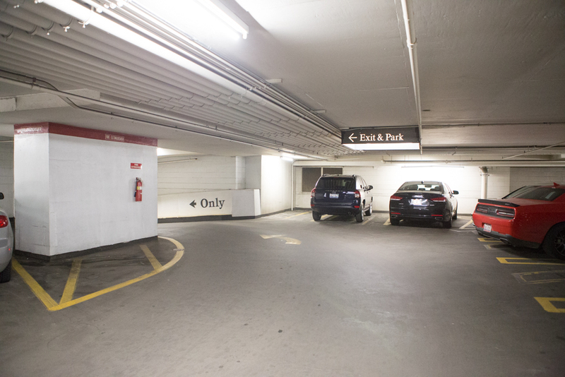 Street view of Prudential Plaza Garage - Lower Level