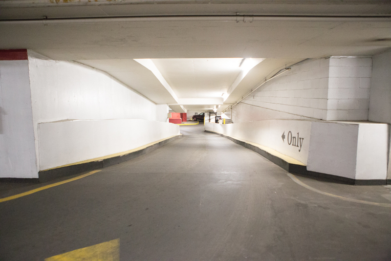 Street view of Prudential Plaza Garage - Lower Level
