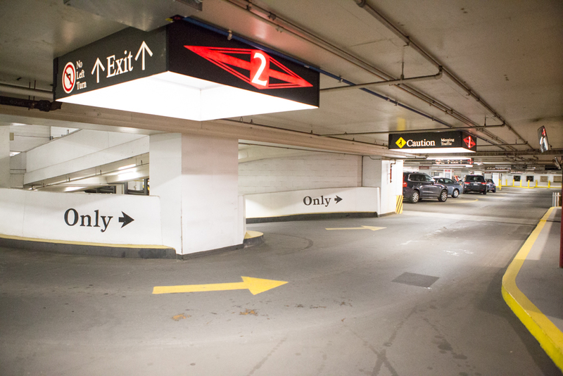 Street view of Prudential Plaza Garage - Lower Level