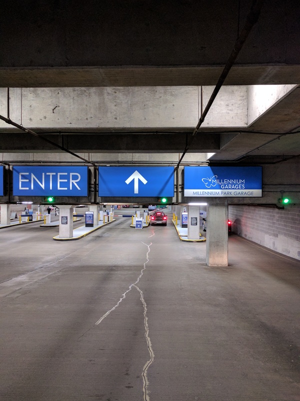 Street view of Millennium Park Garage - Lower Level