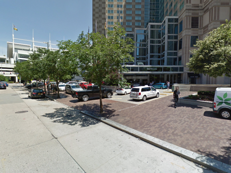 Street view of Drury Hotel Parking Garage