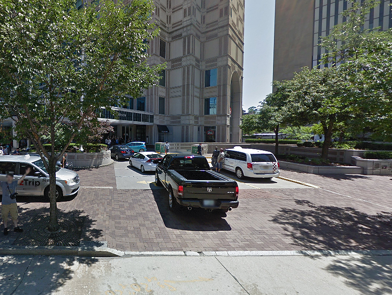 Street view of Drury Hotel Parking Garage