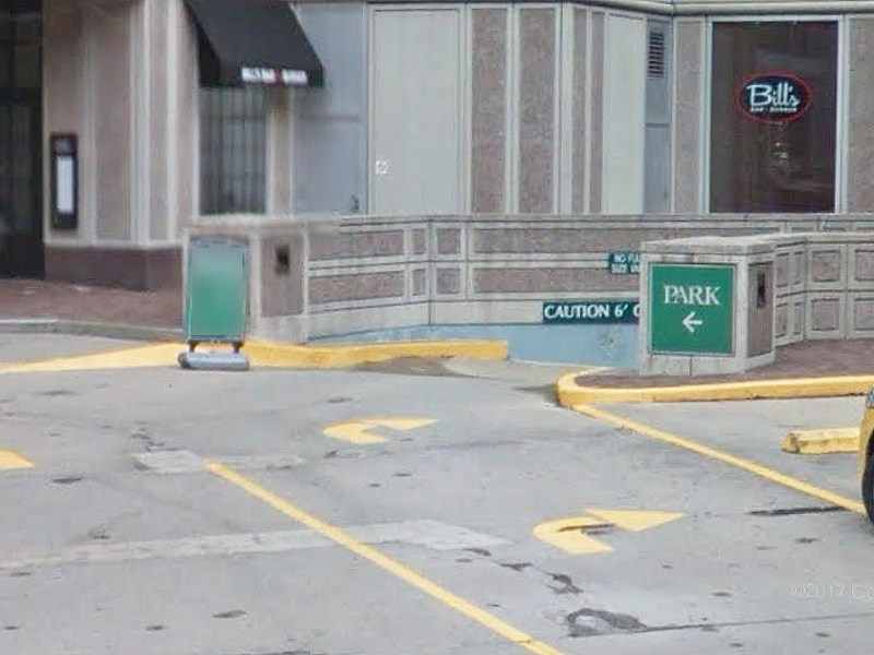 Street view of Drury Hotel Parking Garage