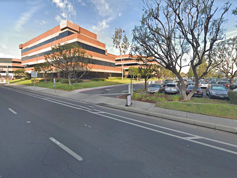 Street view of 801 N. Flower St. Lot - Valet Assist