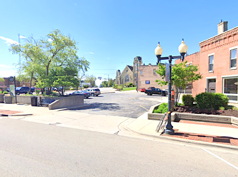 Street view of State and 3rd St. (Irish Rose) Lot