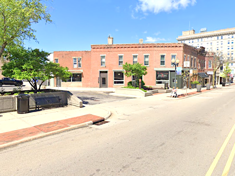 Street view of State and 3rd St. (Irish Rose) Lot