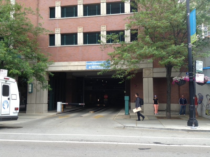 Street view of North Clark Parking