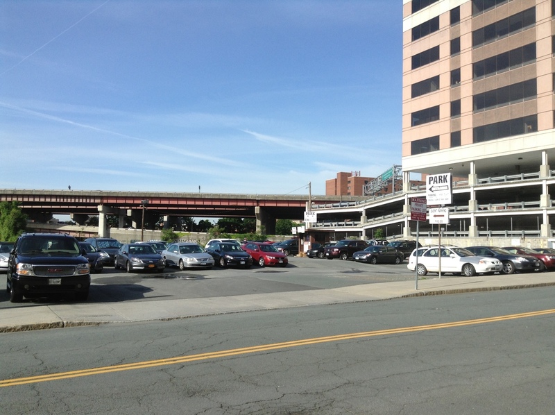 Street view of Hudson, Green and Dallius Parking Lot