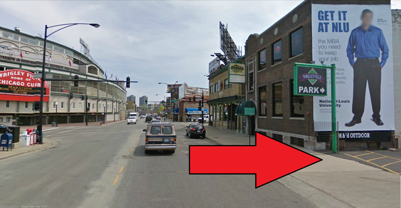Street view of Cubby Bear Parking Lot