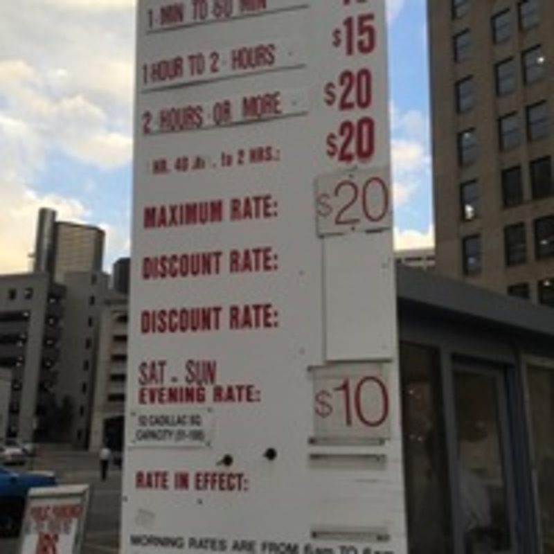 Street view of Cadillac Square Lot