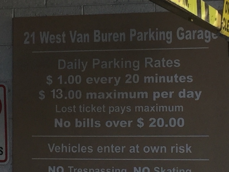 Street view of West Van Buren Parking Garage