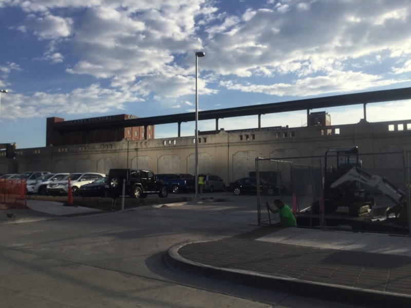 Street view of South E.K. Gaylord Boulevard Bricktown Lot