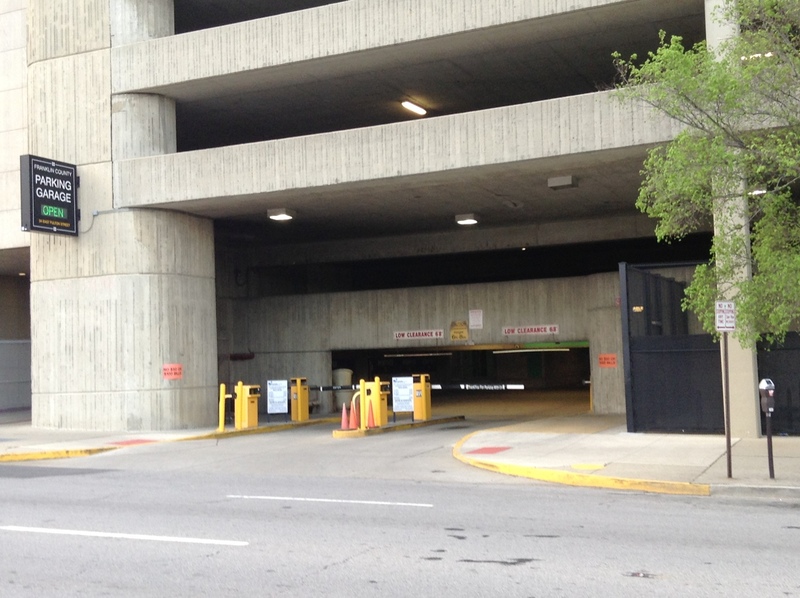 Street view of East Fulton Street Parking Garage