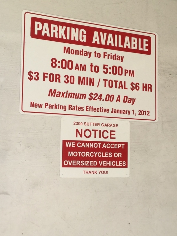 Street view of 2300 Sutter Garage