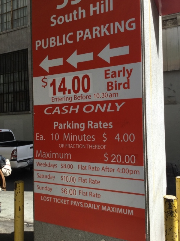 Street view of S Hill St Parking Garage