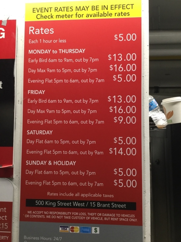 Street view of King St W Parking Garage