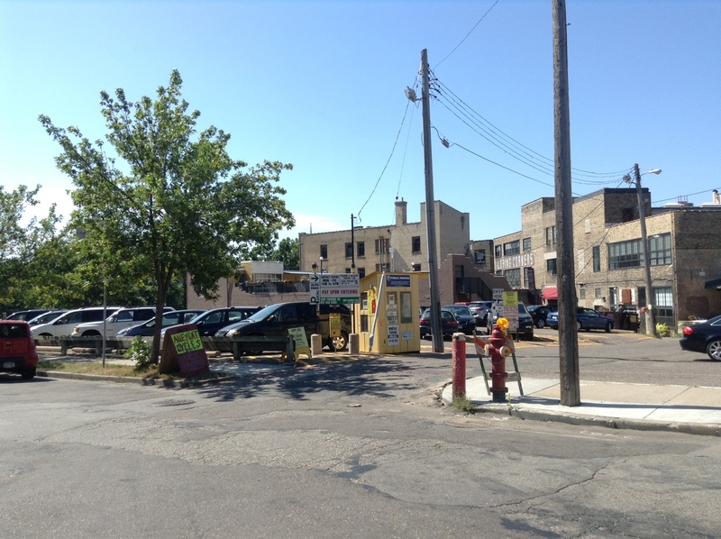 Street view of Harmon Pl Parking Lot