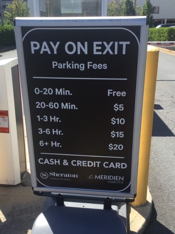 Street view of Le Méridien Charlotte/Sheraton Charlotte Hotel Garage