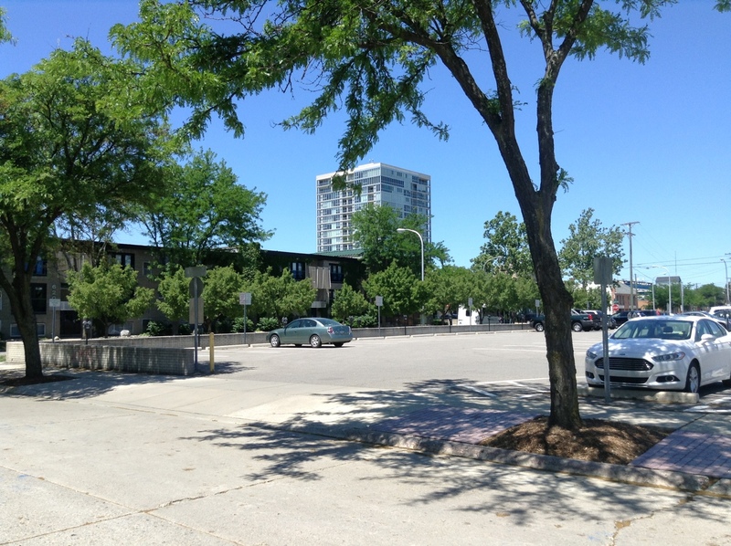 Street view of Main/Seventh Street Parking Lot