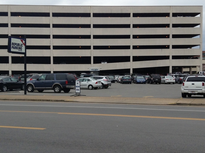 Street view of W 10th St Parking Lot