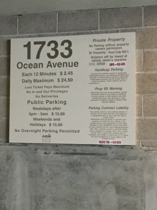 Street view of Ocean Avenue Garage