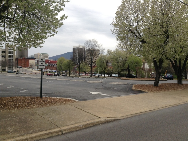Street view of E 3rd St Parking Lot