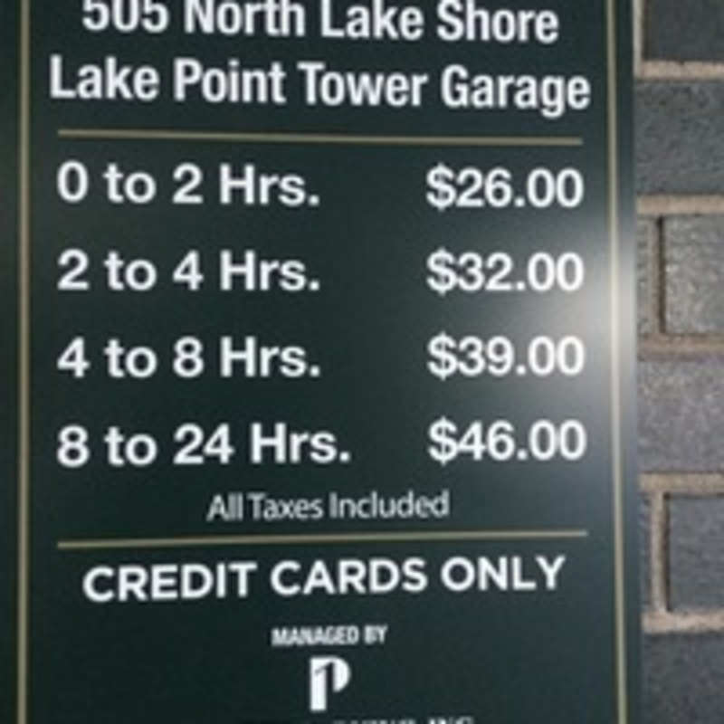 Street view of Lake Point Tower Garage