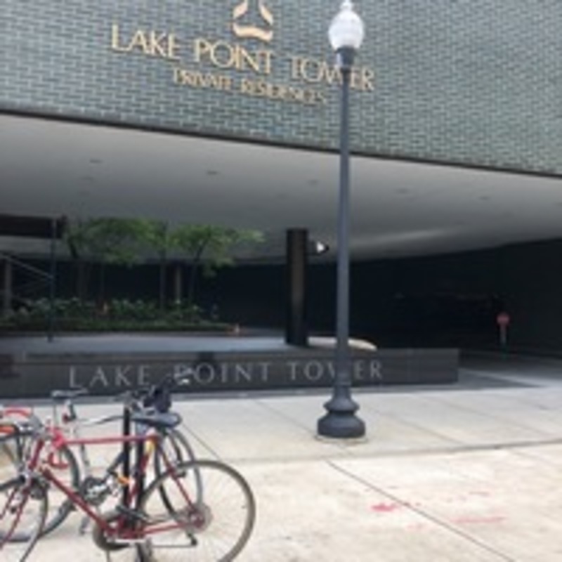 Street view of Lake Point Tower Garage