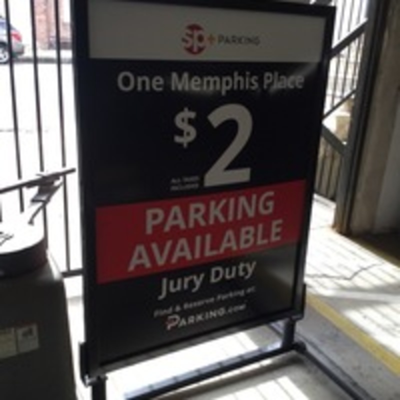 Street view of One Memphis Place Parking Garage