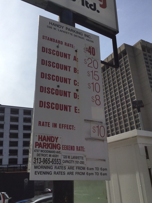 Street view of W Lafayette Blvd Parking Lot