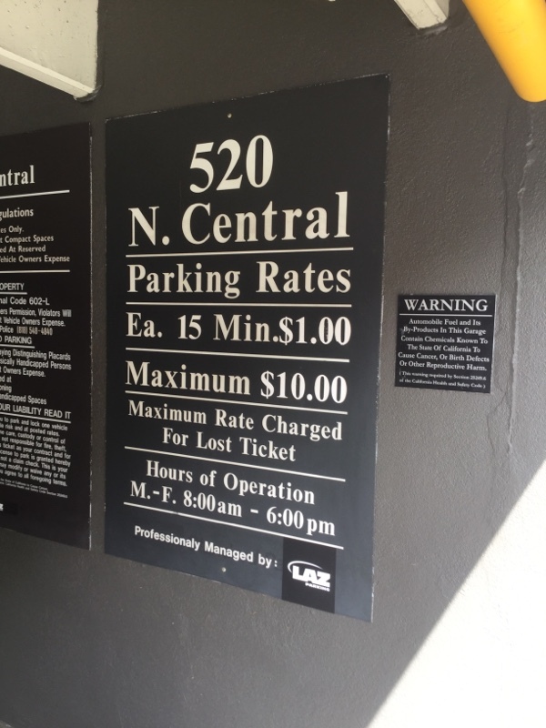 Street view of 501 North Central/501 North Orange Garage