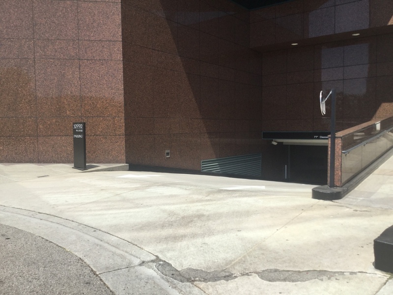 Street view of One Westwood – Garage