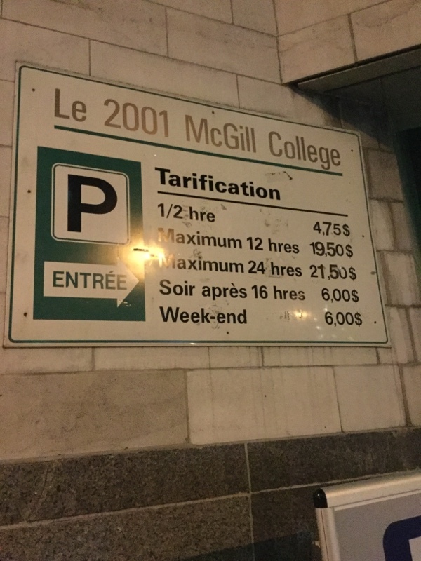 Street view of McGill College Garage