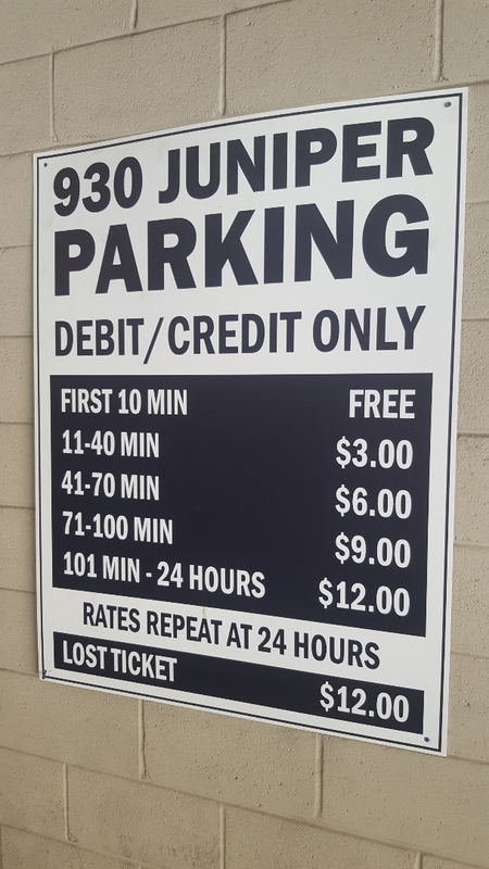 Street view of 930 Juniper Parking Garage