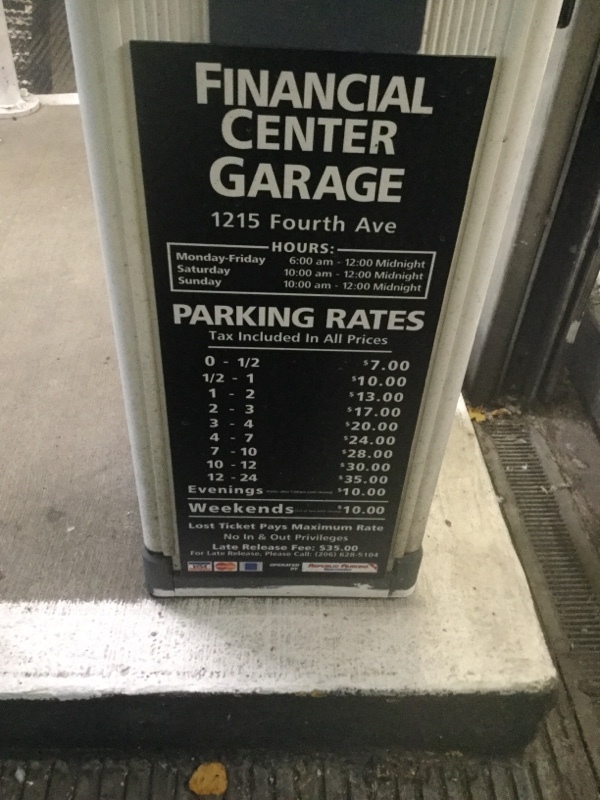 Street view of Financial Center Garage