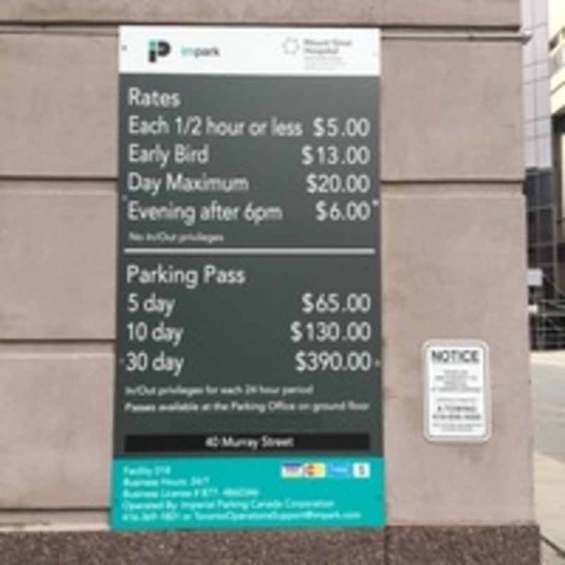 Street view of Mount Sinai Hospital - 40 Murray Street Parking