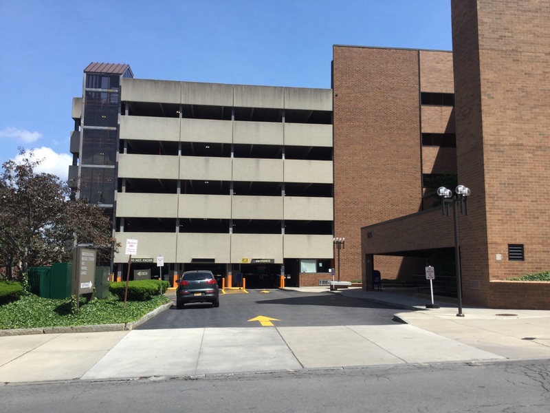 Street view of Madison Irving Parking Garage