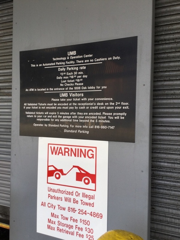 Street view of McGee St. Parking Garage