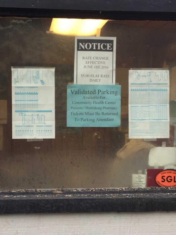 Street view of Penn Center Harrisburg Visitors Parking