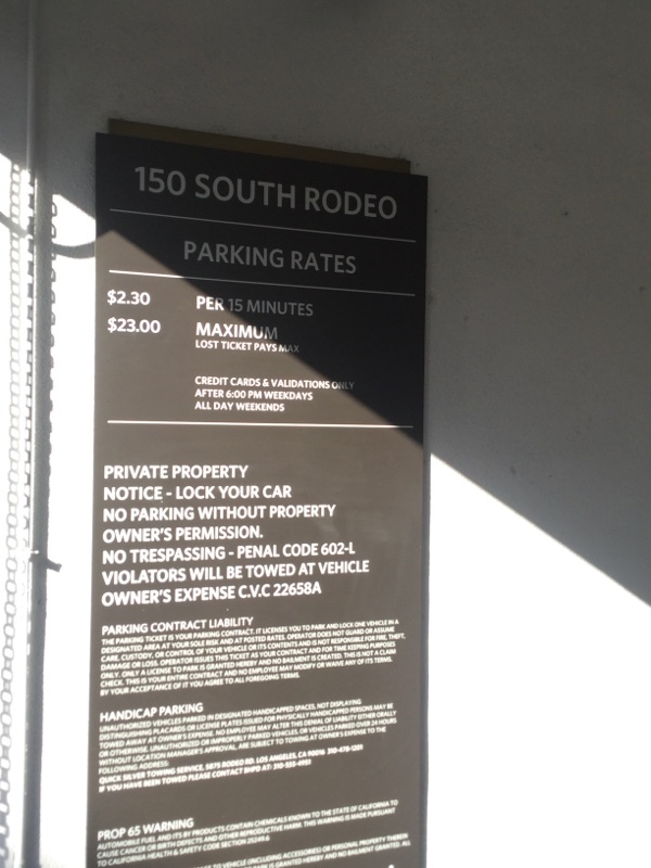 Street view of 150 S Rodeo Dr Parking