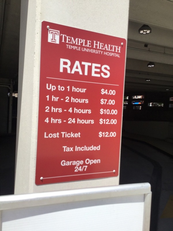 Street view of Temple University Hospital Ontario East Garage