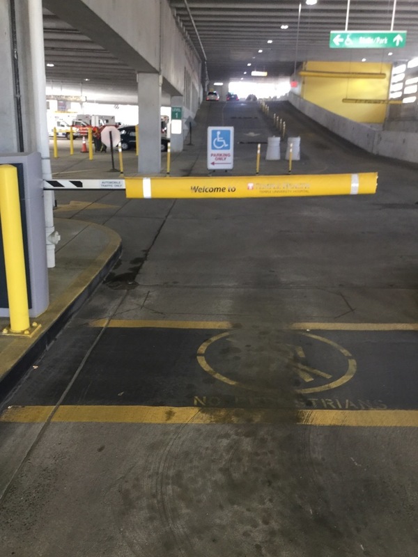 Street view of Temple University Hospital Ontario East Garage