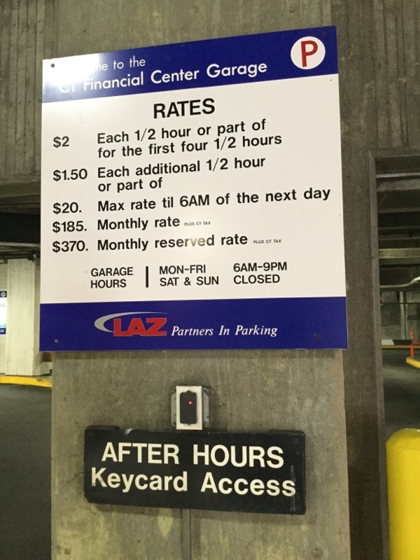 Street view of CT Financial Center Garage