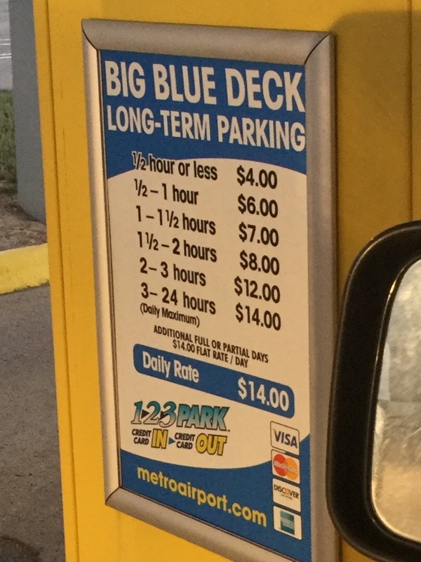 Street view of Big Blue Deck Long-Term Parking